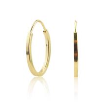 Brinco Argola Oval 1,2 Cm Em Ouro 18K