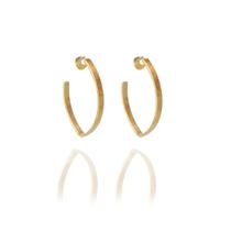 Brinco Argola Oval Folheado A Ouro 18k