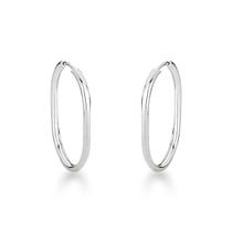 Brinco Argola Oval Lisa Unissex Prata 925