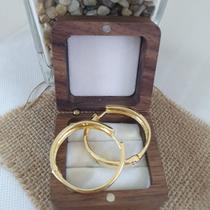 Brinco Argola Paula Semijóia Banhado Ouro Tendência Moderno