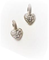 Brinco Argola Pedra Zirconia Coração Prateado Folheado Noiva Brinco Argola Pedra Zirconia Coração Prateado Folheado Noiva