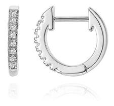 Brinco Argola Pedra Zirconia Folheado Prata Conch 10 Mm Brinco Argola Pedra Zirconia Folheado Prata Conch 10 Mm