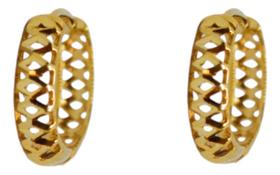 Brinco Argola Pequena Trabalhada Em Ouro 18k Brinco Argola Pequena Trabalhada Em Ouro 18k