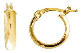 Brinco Argola Pequena Trava Ouro 18k Brinco Argola Pequena Trava Ouro 18k