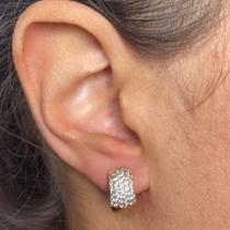 Brinco Argola Pequena Unissex com Microzircônias folheada a ouro 18k