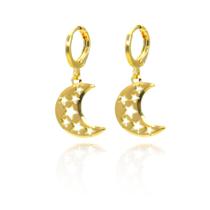 Brinco Argola Ping. Lua Folheado Ouro Brinco Argola Ping. Lua Folheado Ouro