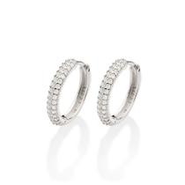 Brinco Argola Prata Maciça 925 Com Zircônia Rommanel 820170 Cor:Prata Brinco Argola Prata Maciça 925 Com Zircônia Rommanel 820170 Cor:Prata