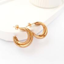 Brinco argola priscila semijoia banhada a ouro 18k Brinco argola priscila semijoia banhada a ouro 18k