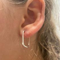 Brinco Argola Quadrada 1,5cm- 100% Prata925