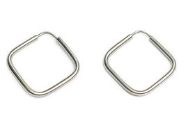 Brinco Argola Quadrada 1,5cm Prata 925 Legítima Fio Redondo