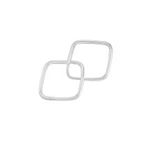 Brinco Argola Quadrada 1cm Prata 925 Fio Redondo