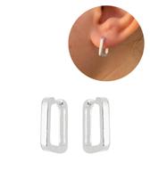 Brinco Argola Quadrada Banhado Ouro18k Prata925 Garantia