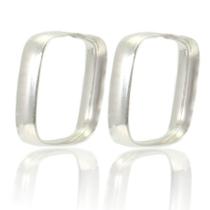 Brinco Argola Quadrada Fio Grossa Prata Legitima 925