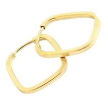 Brinco Argola Quadrada Fio Quadrado 1,2 cm Feminino em Ouro 18k