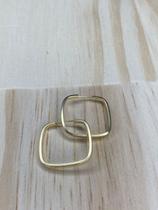 Brinco Argola Quadrada Fio Quadrado Grossinha Ouro 18k