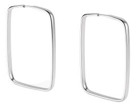 Brinco Argola Quadrada Fio Redondo 3cm Prata 925 Legítima Brinco Argola Quadrada Fio Redondo 3cm Prata 925 Legítima