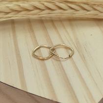 Brinco Argola Quadrada Pequena Ouro 18K