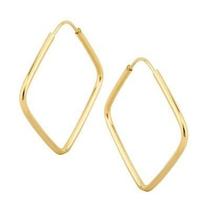Brinco Argola Quadrado Pequeno 1.4cm em Ouro 18k 750