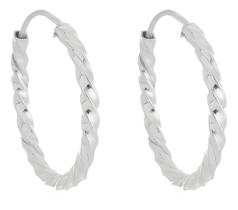Brinco Argola Redonda Feminina Fio Torcido 2cm Prata 925 Brinco Argola Redonda Feminina Fio Torcido 2cm Prata 925