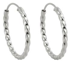 Brinco Argola Redonda Fio Torcido 1,5cm Em Prata 925 Brinco Argola Redonda Fio Torcido 1,5cm Em Prata 925