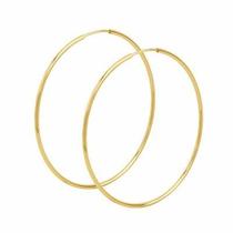 Brinco Argola Redonda Grande 4cm Ouro 18k 750