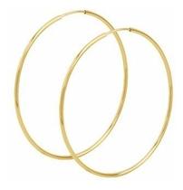 Brinco Argola Redonda Grande 5cm Ouro 18k 750 Brinco Argola Redonda Grande 5cm Ouro 18k 750
