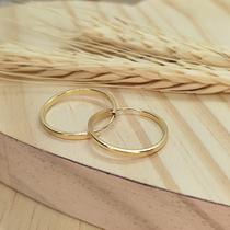 Brinco Argola redonda meia cana Ouro 18k