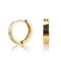 Brinco Argola Redondo 1Cm Em Ouro 18K