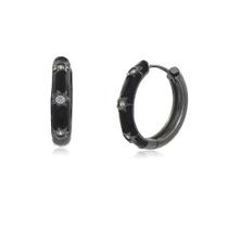 Brinco Argola Resina Estrela Ônix Brinco Argola Resina Estrela Ônix