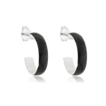 Brinco Argola Resinada Preta M Banhado Prata 925 Semijoia Antialérgica Brinco Argola Resinada Preta M Banhado Prata 925 Semijoia Antialérgica