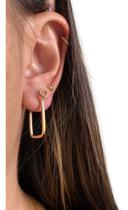 Brinco argola retangular 1,20g ouro 18k Brinco argola retangular 1,20g ouro 18k