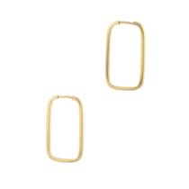 Brinco Argola Retangulo Fio Quadrado 1.3 X 2.3 Ouro 18k 750