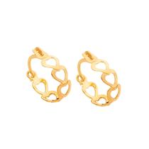 Brinco Argola Rommanel 1,5cm Corações Vazados 523351