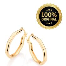 Brinco Argola Rommanel Assimétrico Banhado A Ouro 18k Presente Feminino 520903