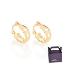 Brinco Argola Rommanel Bordas Trabalhadas Lua Ouro 523350