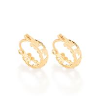 Brinco Argola Rommanel Bordas Trabalhadas Lua Ouro 523350
