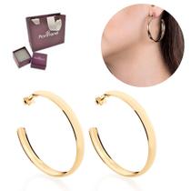 Brinco Argola Rommanel Grande Lisa Ouro 18k Antialérgico 522901