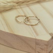 Brinco Argola Sextavado Ouro 18K Brinco Argola Sextavado Ouro 18K