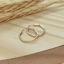 Brinco Argola Sextavado Pequeno Ouro 18K