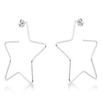 Brinco Argola Tarraxa Estrela Aço Inox Hipoalérgico Casual