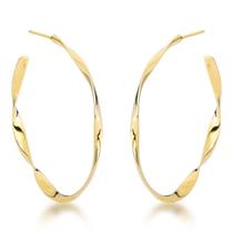 Brinco Argola Torcida 4cm Banhada a Ouro 18k Brinco Argola Torcida 4cm Banhada a Ouro 18k