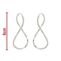 Brinco Argola Torcida / Infinito em Prata 925 Brinco Argola Torcida / Infinito em Prata 925