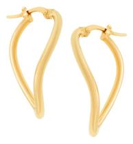 Brinco Argola Torcida Trava Media Ouro 18k