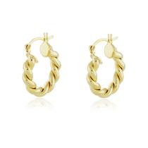 Brinco Argola Trançada Via - Banho Ouro 18K P Brinco Argola Trançada Via - Banho Ouro 18K P