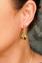 Brinco Argola Três Triangulos Banhado Em Ouro 18k Cor:dourado