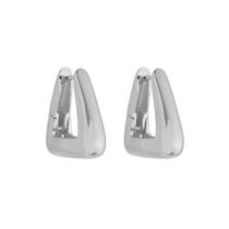 Brinco argola triangular emily p folheado em ródio branco Brinco argola triangular emily p folheado em ródio branco