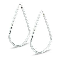 Brinco Argola Triângulo Arredondado 3,5cm em Prata