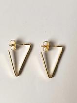 Brinco Argola Triângulo Banho Ouro18K