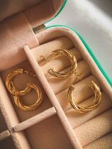 Brinco Argola TuboTorcido (Banhado a Ouro18k)