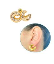 Brinco Argola Tubular Orgânica Banho Dourado